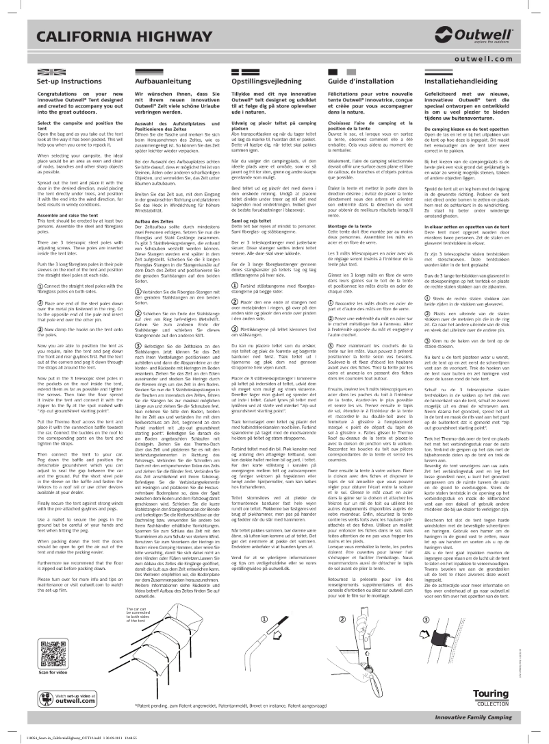 Página 1 del manual Manual de usuario Outwell Touring California Highway