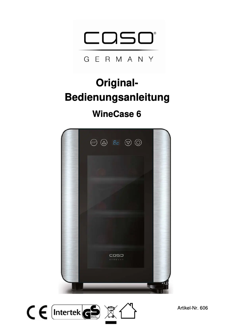 Imagen de la primera página del manual del dispositivo WineCase 6
