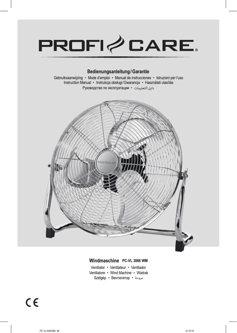 Imagen de la primera página del manual del dispositivo PC-VL 3066 WM