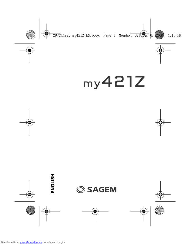 Imagen de la primera página del manual del dispositivo my421Z