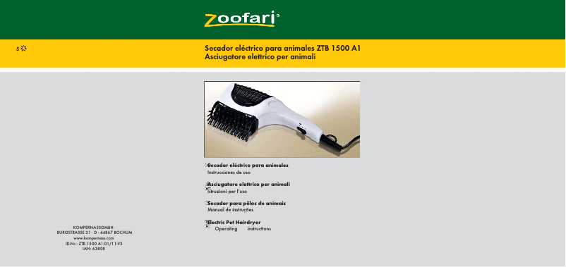 Página nº 1 - Manual de usuario Zoofari ZTB 1500 A1