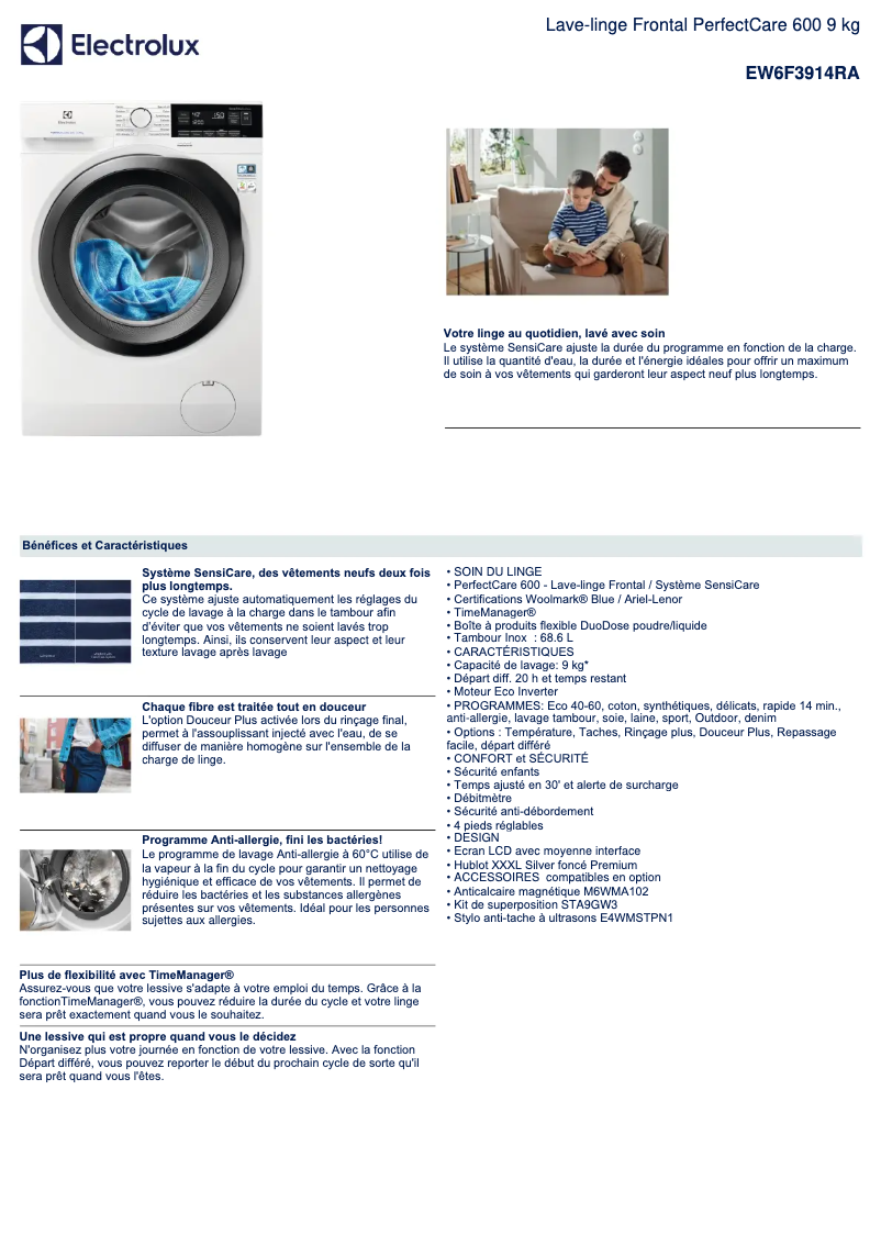 Imagen de la primera página del manual del dispositivo EW6F3914RA