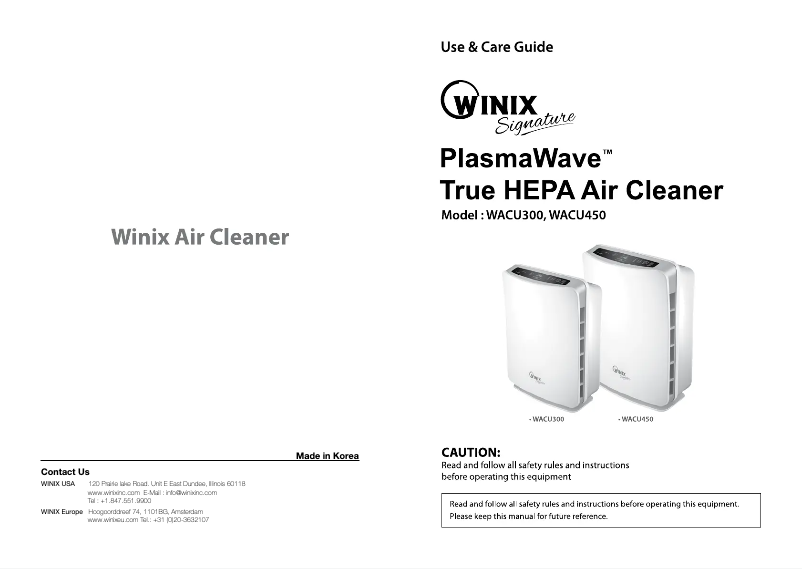 Página 1 del manual Manual de usuario Winix U450