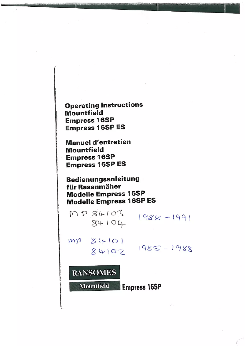 Imagen de la primera página del manual del dispositivo Empress 16SP