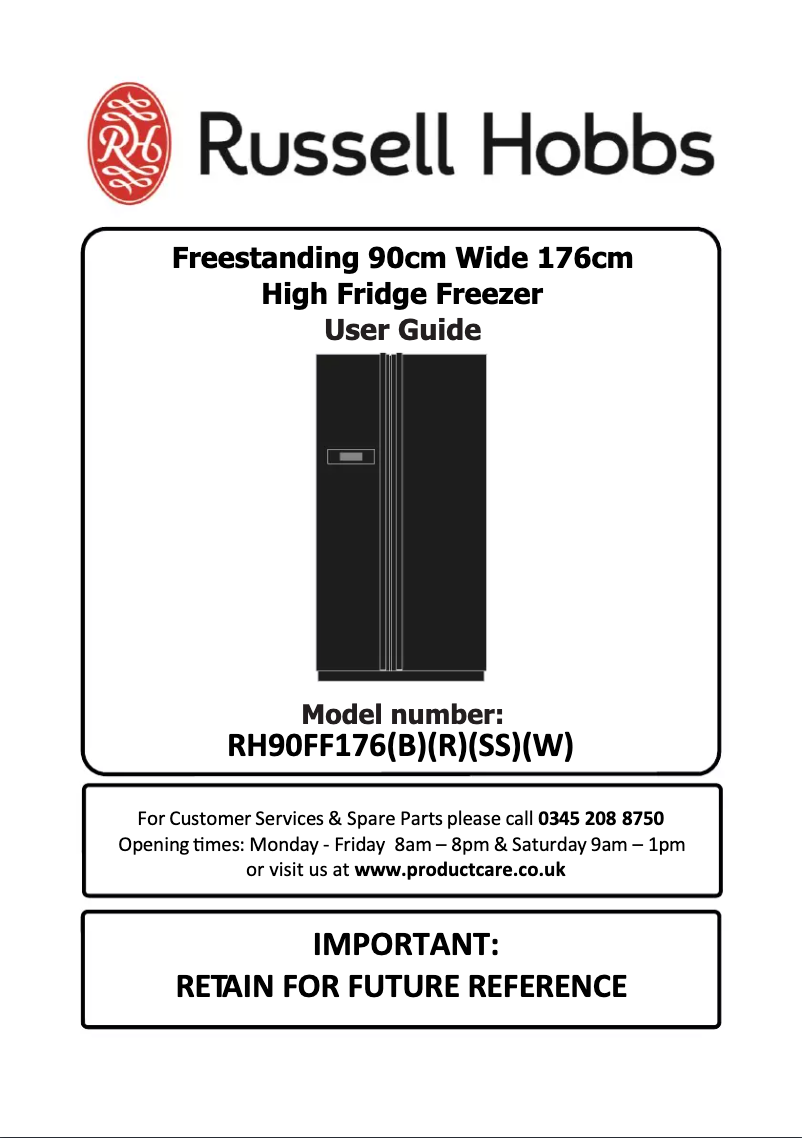 Imagen de la primera página del manual del dispositivo RH90FF176B