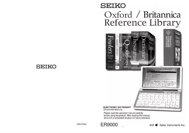 Imagen de la primera página del manual del dispositivo ER-9000