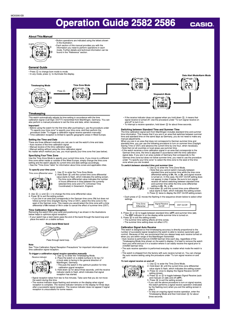 Imagen de la primera página del manual del dispositivo 2586