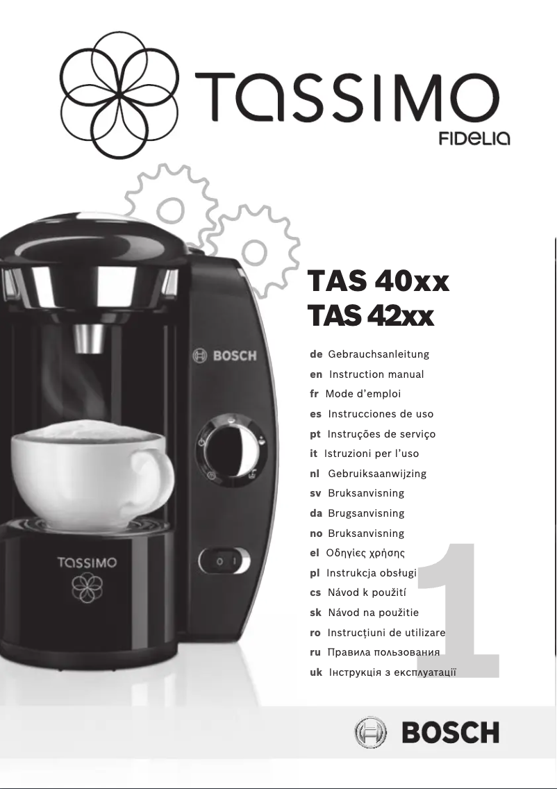 Página nº 1 - Manual de usuario Bosch Tassimo TAS4016