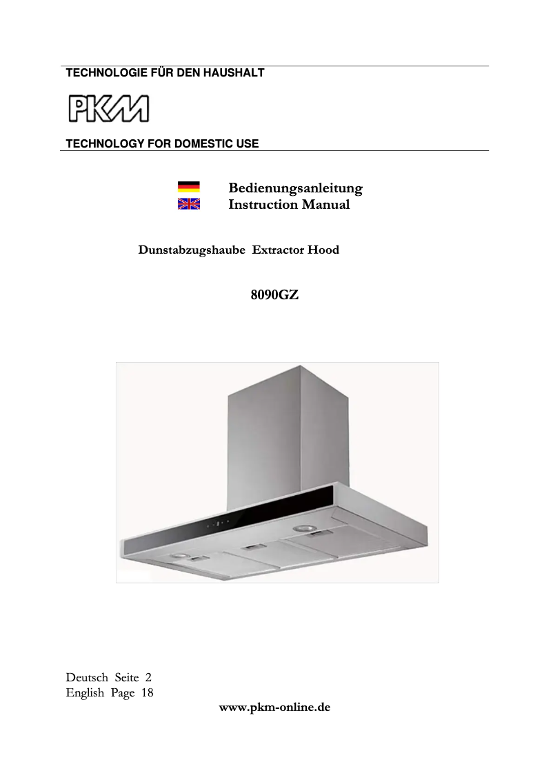 Página 1 del manual Manual de usuario PKM 8090GZ