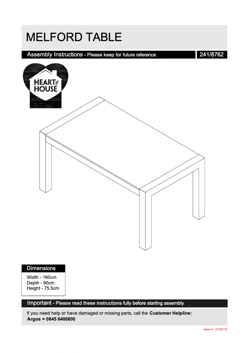 Imagen de la primera página del manual del dispositivo Melford