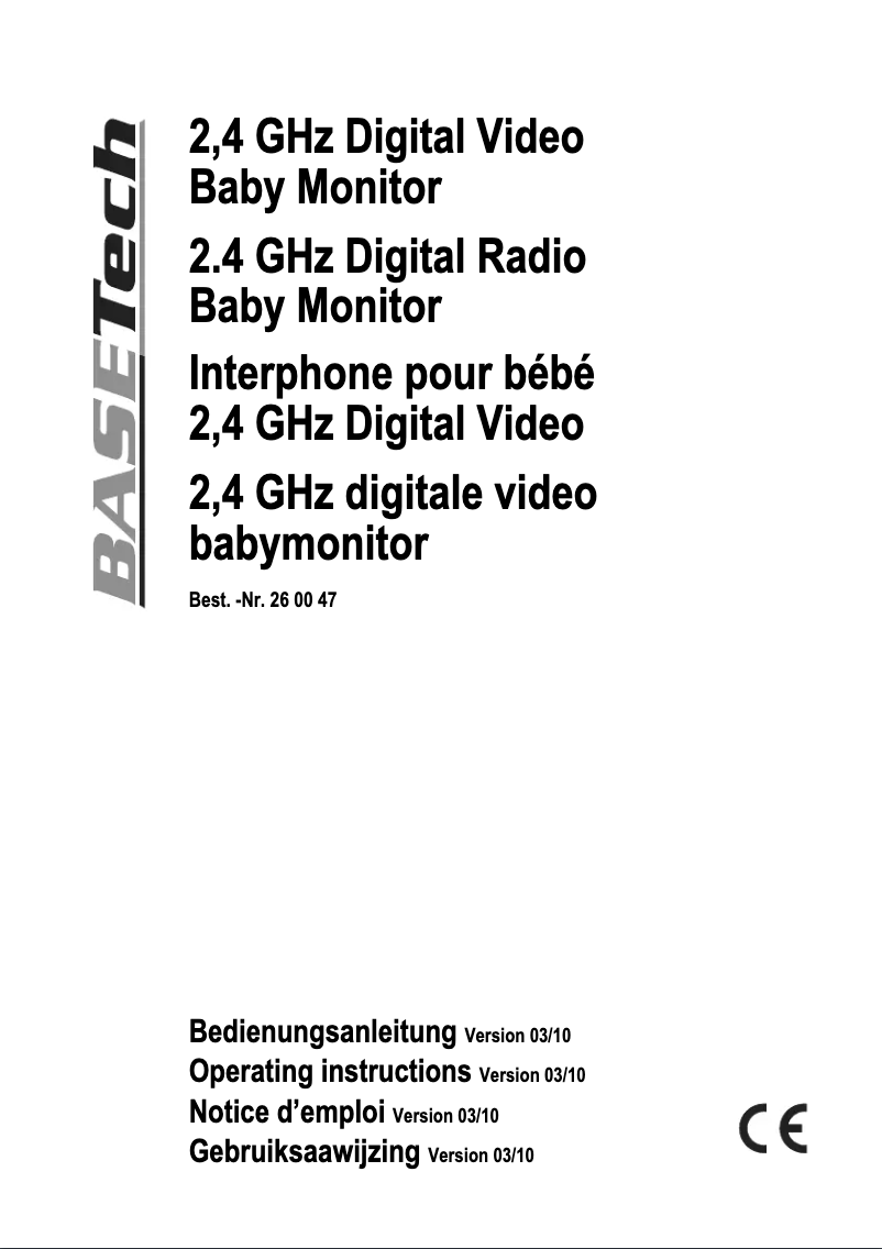 Imagen de la primera página del manual del dispositivo 2,4 GHz Digital Video Baby Monitor