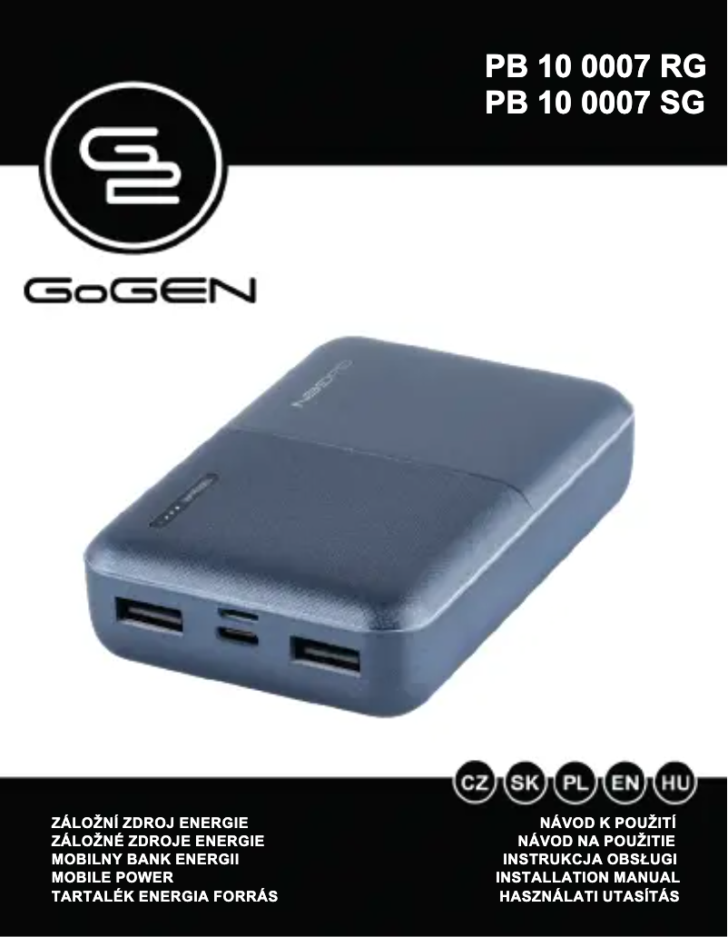 Página 1 del manual Manual de usuario GoGen PB100007SG