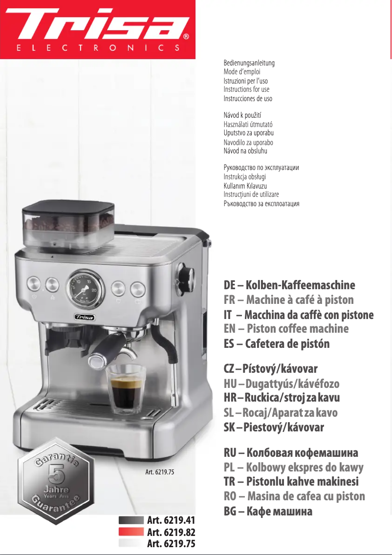 Página 1 del manual Manual de usuario Trisa Barista Plus 6219