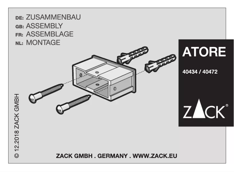 Imagen de la primera página del manual del dispositivo Zack Atore