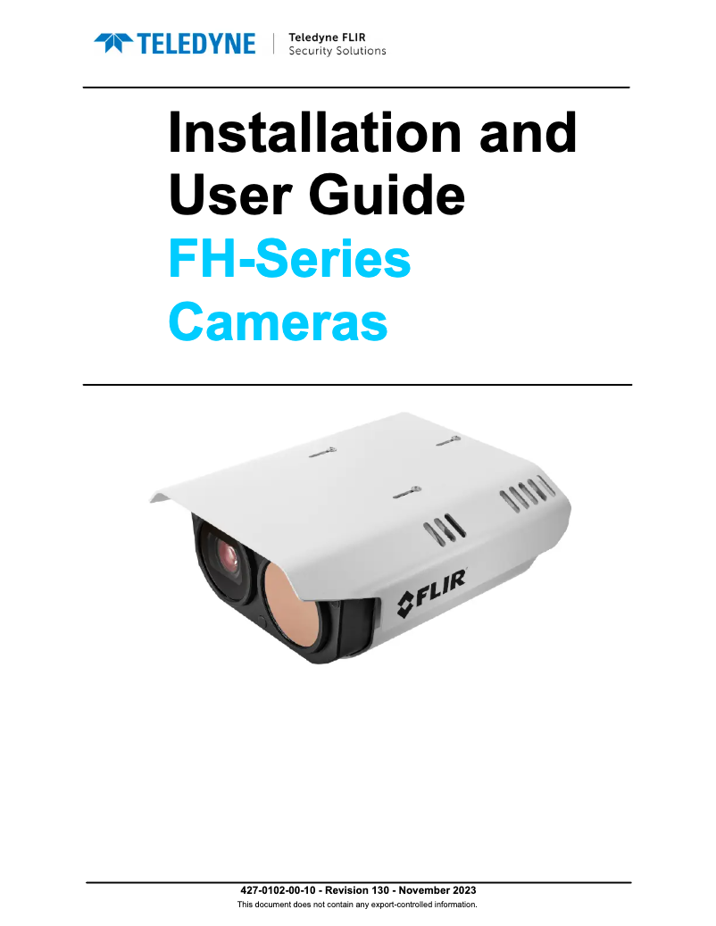 Imagen de la primera página del manual del dispositivo FH-Series