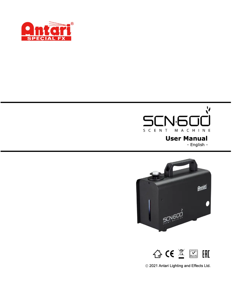 Página 1 del manual Manual de usuario Antari SCN-600