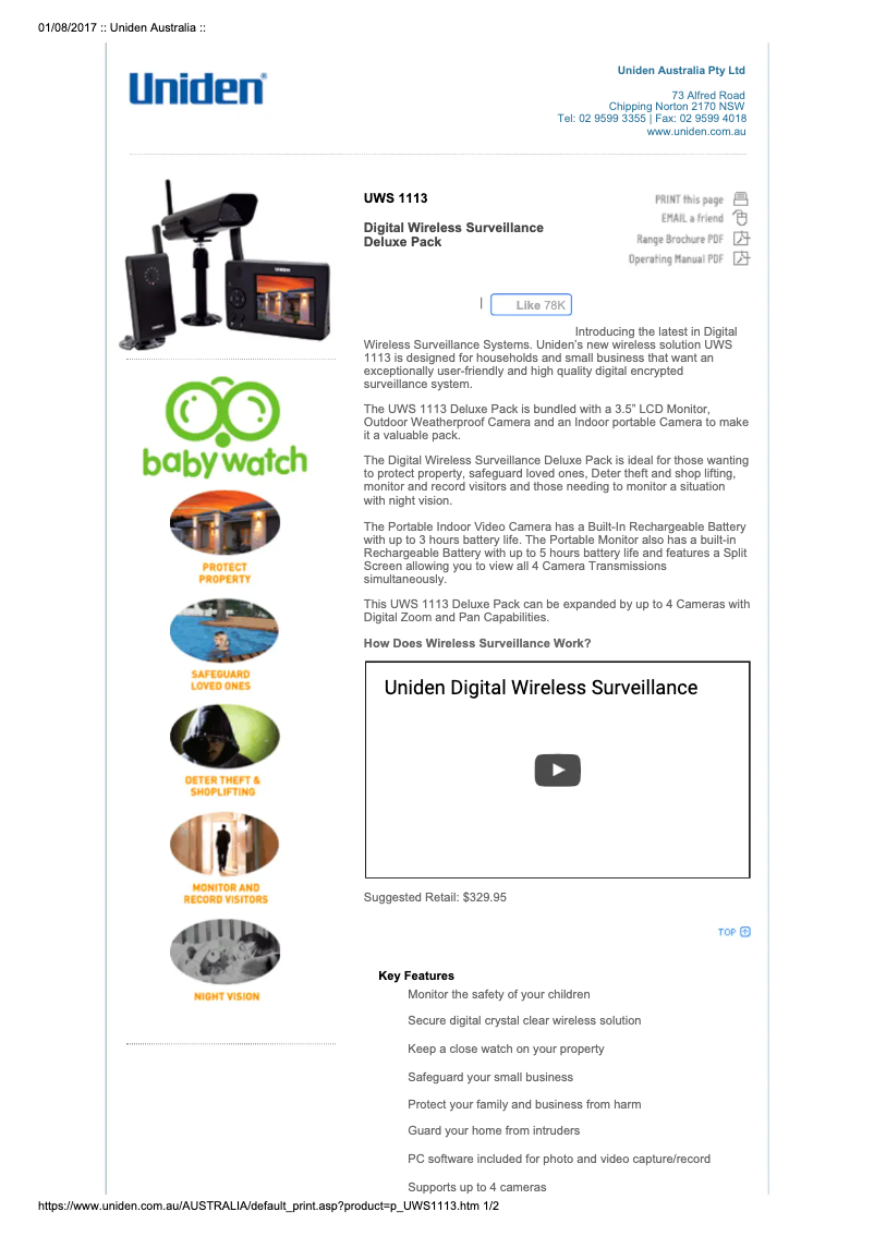 Página 1 del manual Manual de usuario Uniden UWS 1113