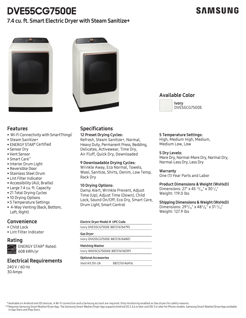 Imagen de la primera página del manual del dispositivo DVE55CG7500E