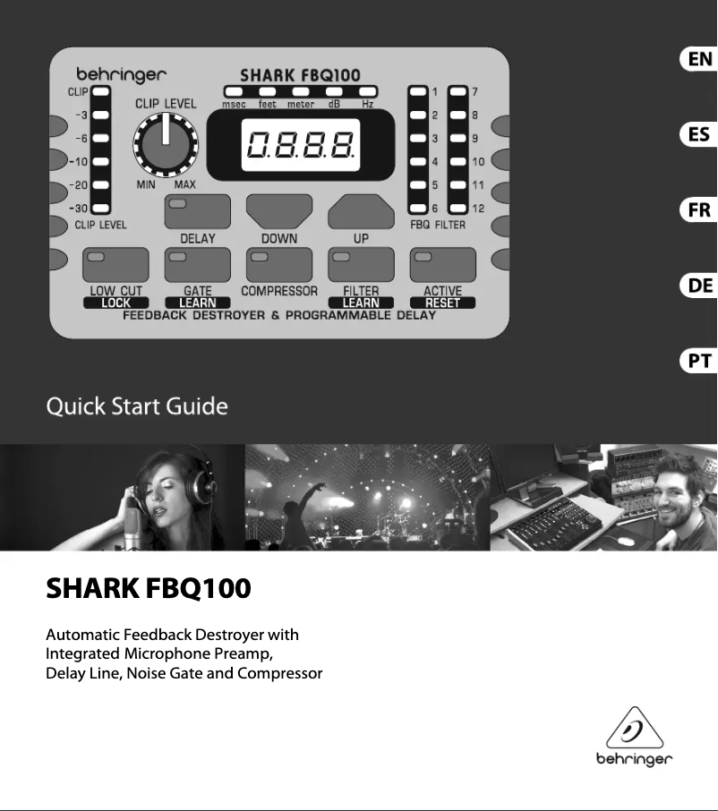 Página 1 del manual Guía de inicio rápido Behringer Shark FBQ100