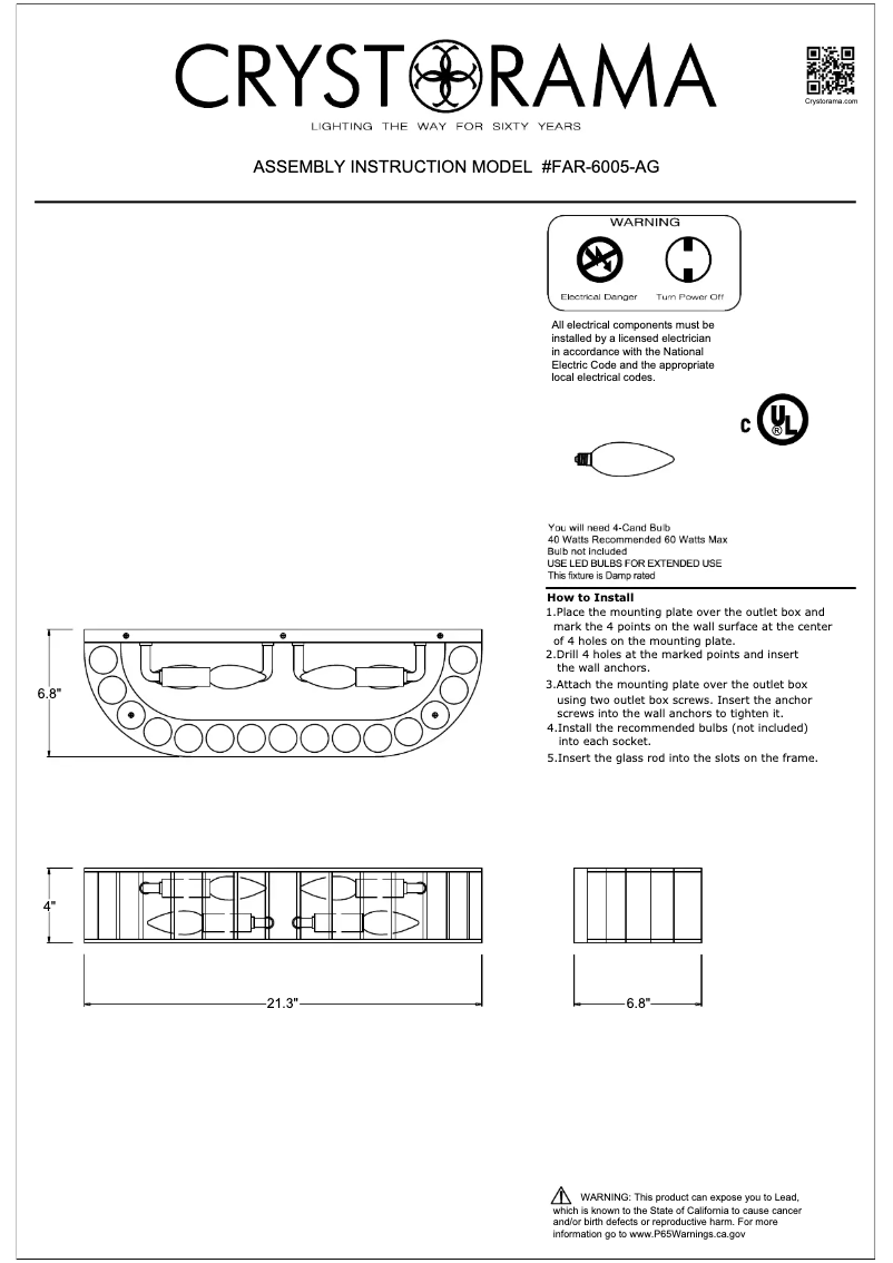 Imagen de la primera página del manual del dispositivo Farris FAR-6005-AG