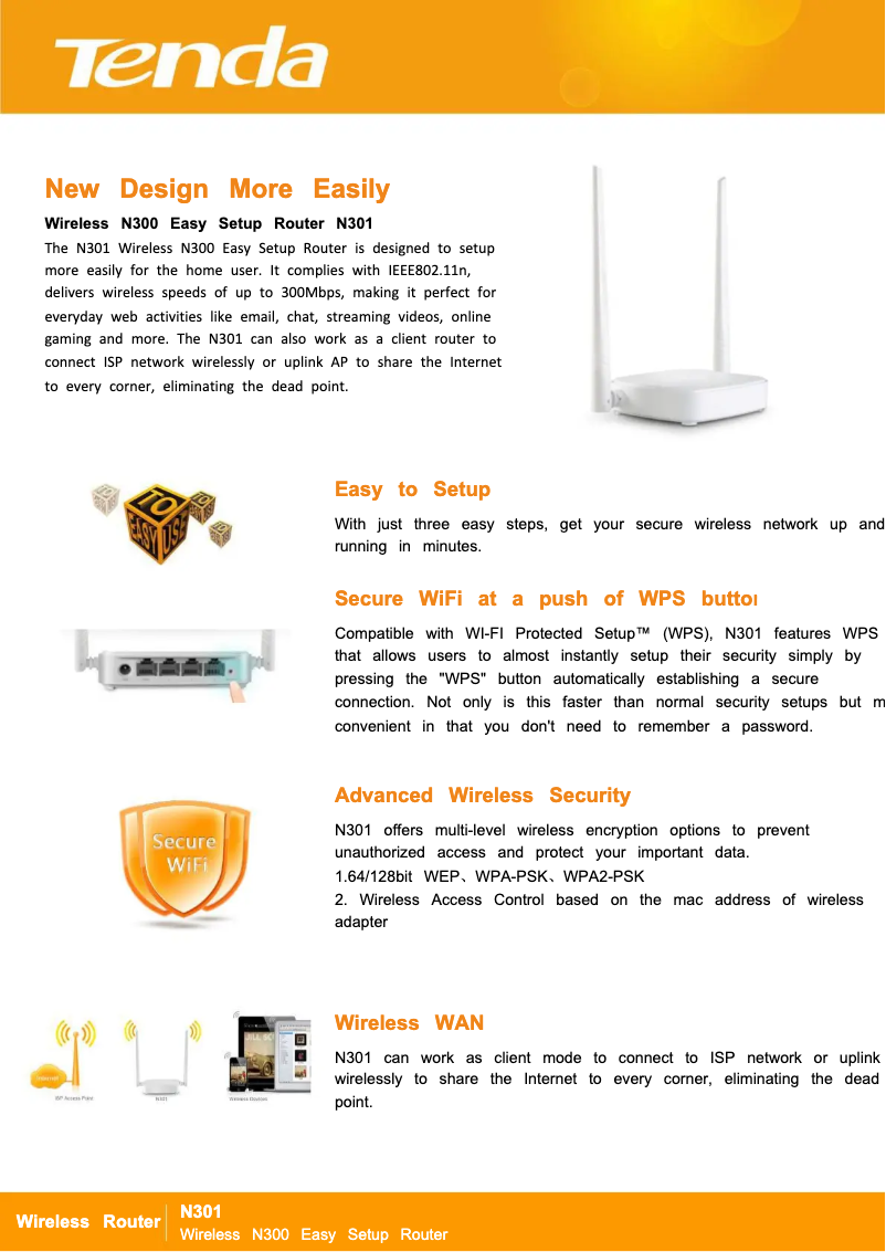 Imagen de la primera página del manual del dispositivo N301