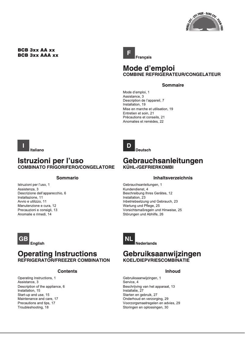 Imagen de la primera página del manual del dispositivo BCB 310 AA