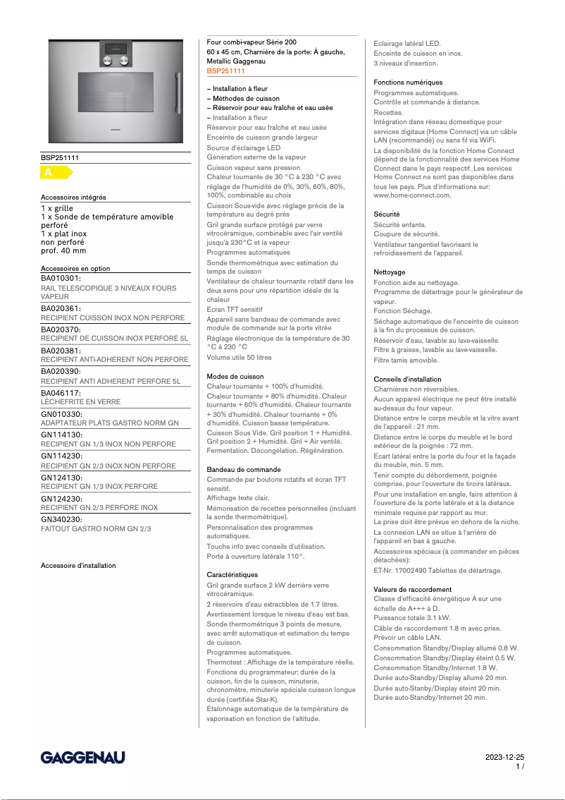 Imagen de la primera página del manual del dispositivo BSP251111