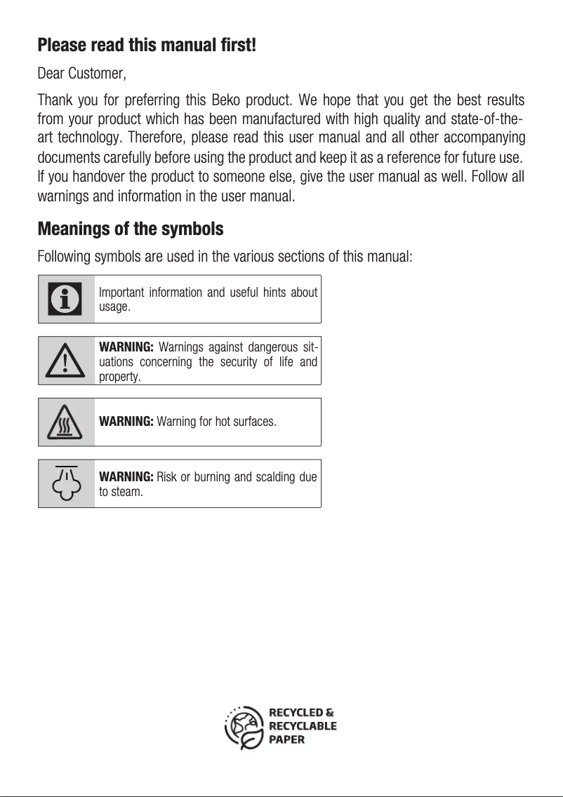 Imagen de la primera página del manual del dispositivo Aria Expert BEU 9030 M