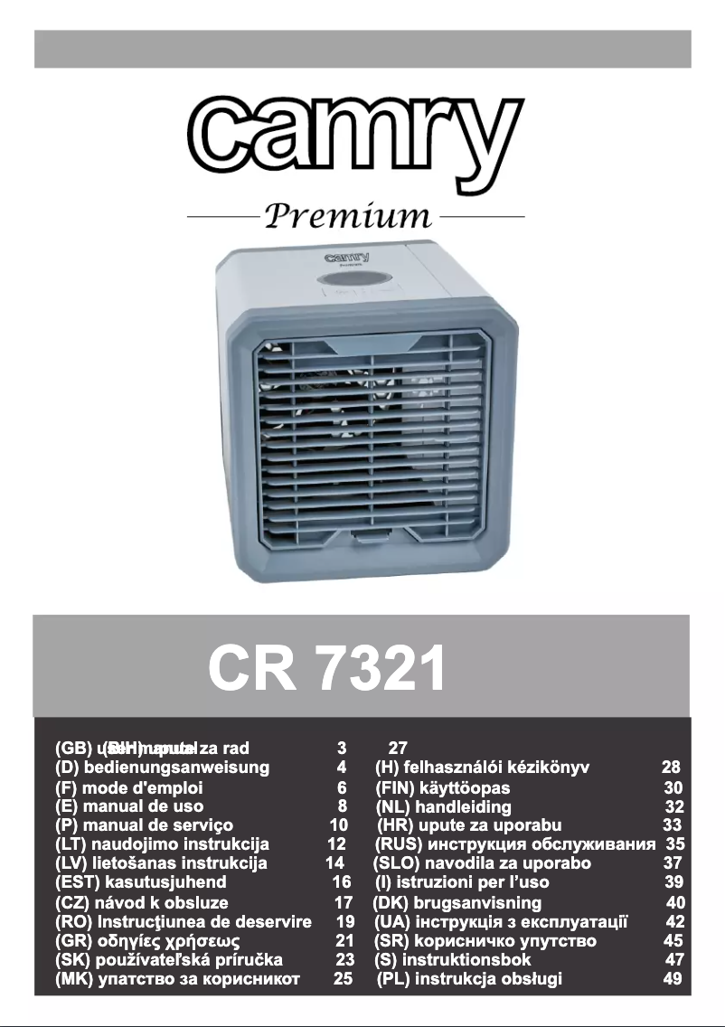 Página 1 del manual Manual de usuario Camry CR 7321