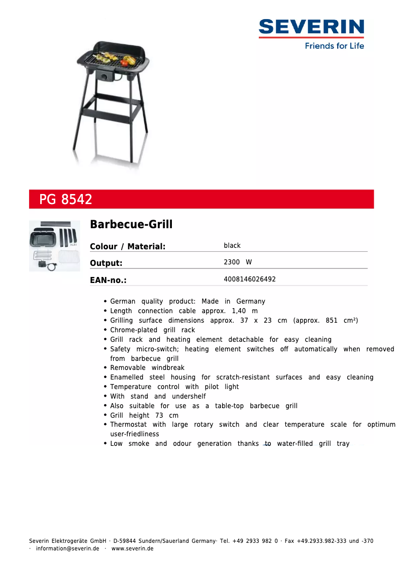 Imagen de la primera página del manual del dispositivo PG 8542