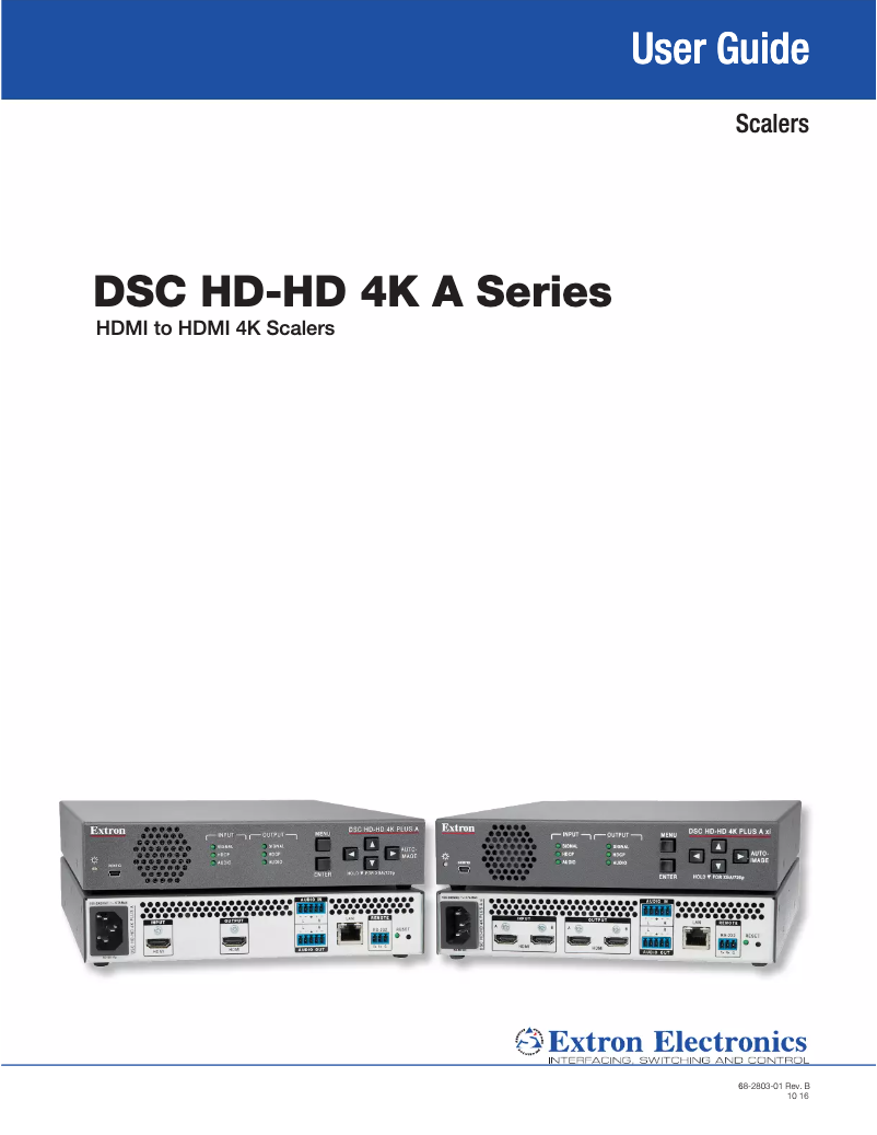 Imagen de la primera página del manual del dispositivo DSC HD-HD 4K A