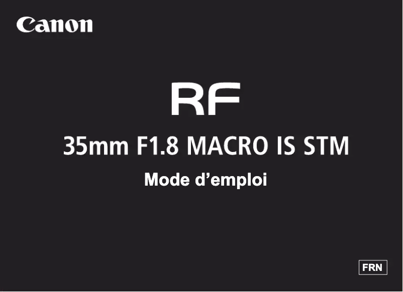 Imagen de la primera página del manual del dispositivo RF 35MM F/1.8 IS MACRO STM