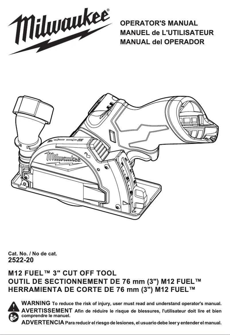 Página 1 del manual Manual de usuario Milwaukee M12 Fuel 2522-21XC