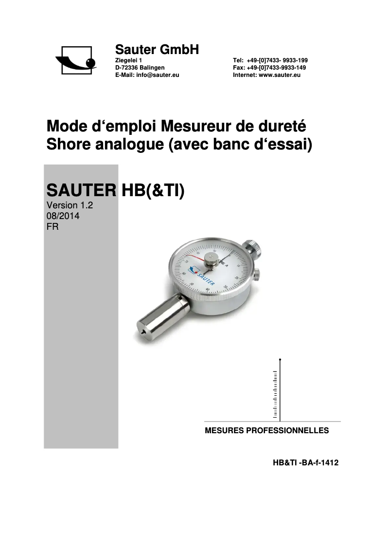 Página 1 del manual Manual de usuario Sauter HB0 100-0