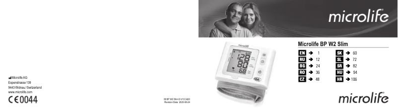 Página 1 del manual Manual de usuario Microlife BP W2 Slim