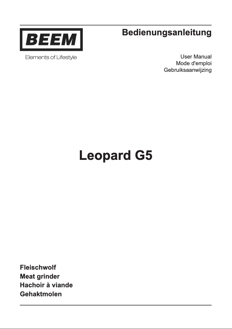 Imagen de la primera página del manual del dispositivo Leopard G5