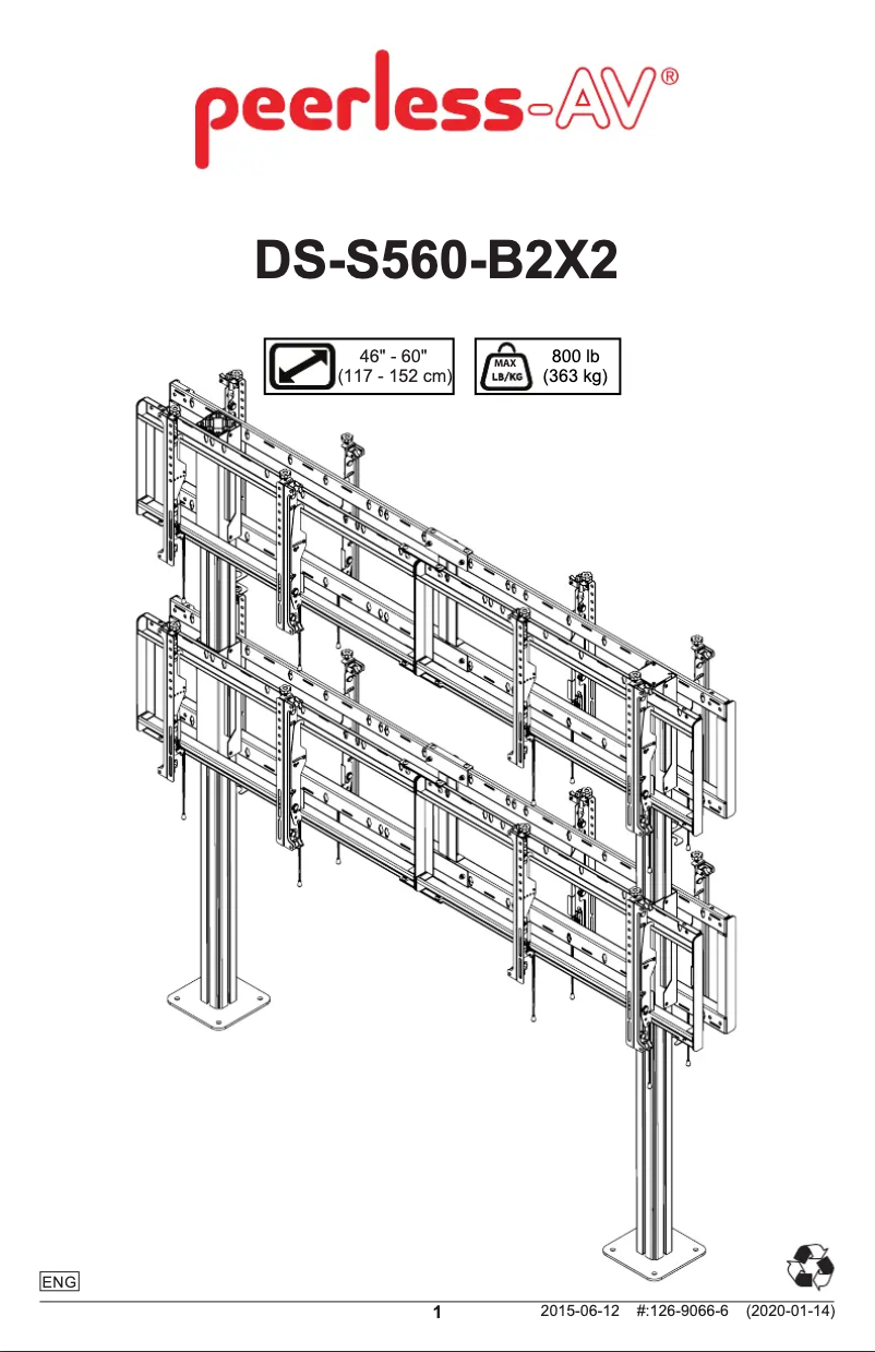 Página 1 del manual Manual de usuario Peerless-AV SmartMount DS-S560-B2X2