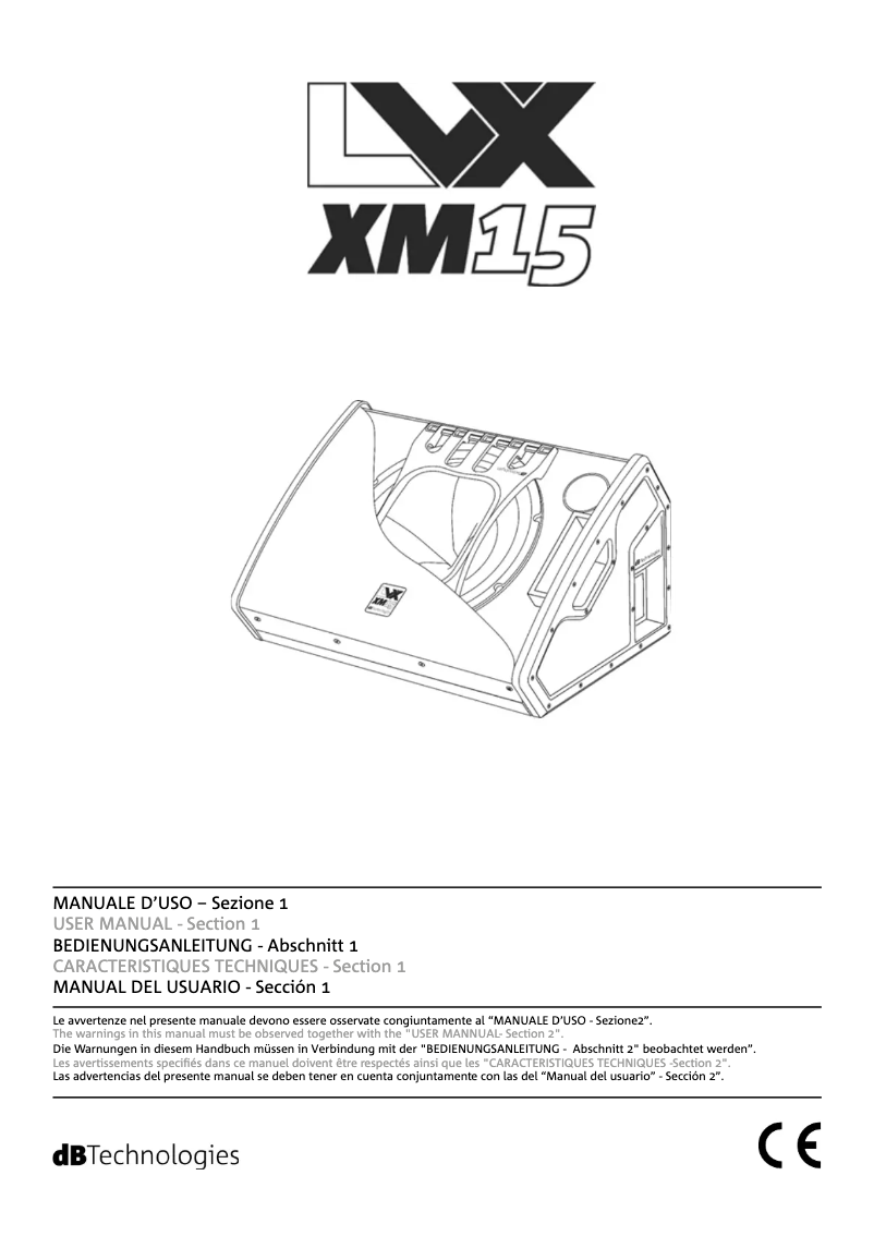 Imagen de la primera página del manual del dispositivo LVX XM 15