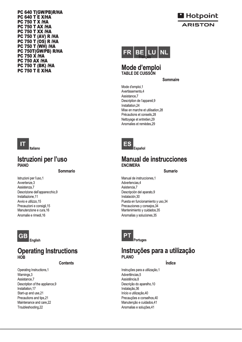 Imagen de la primera página del manual del dispositivo PC 640 T E X/HA