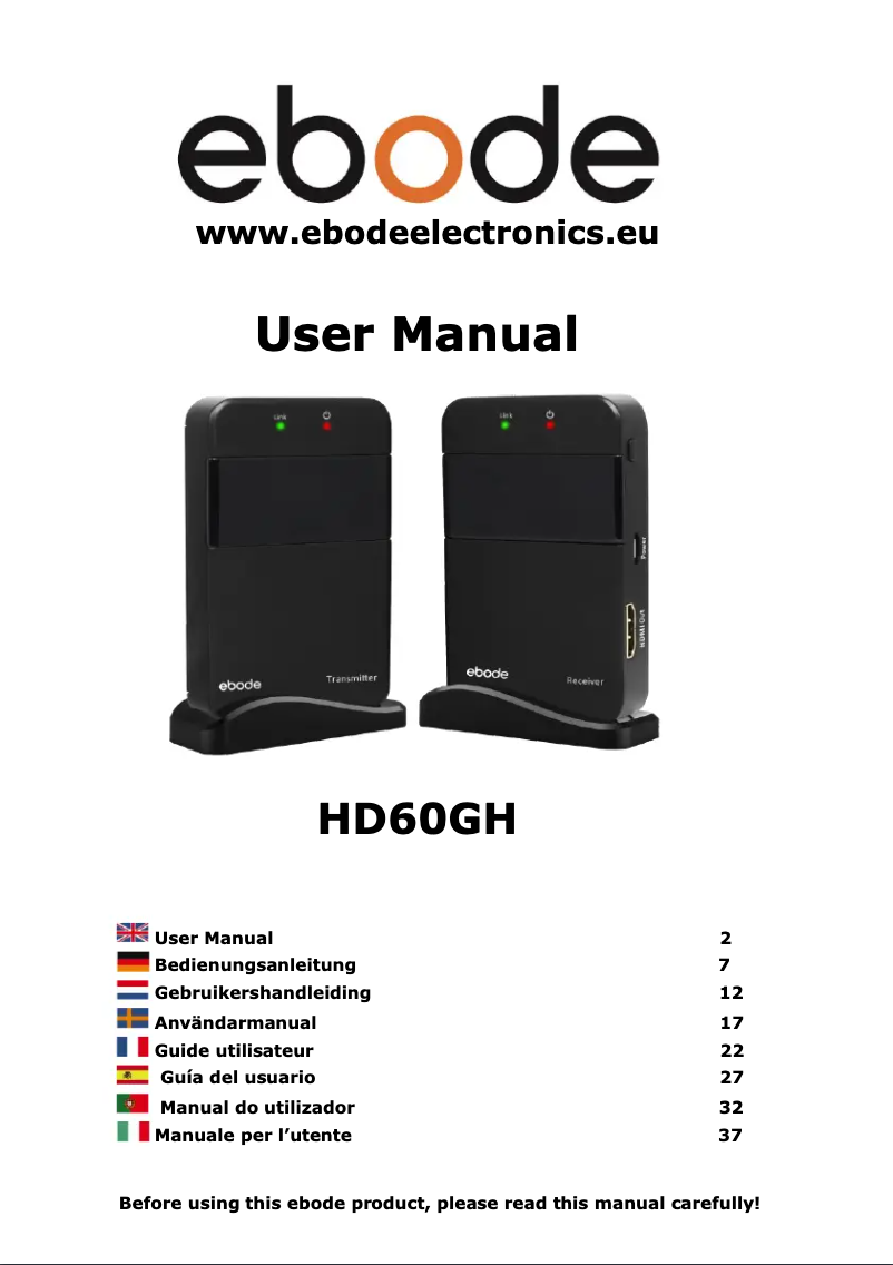 Imagen de la primera página del manual del dispositivo HD60GH