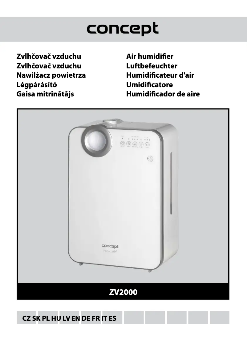 Imagen de la primera página del manual del dispositivo Perfect Air ZV2000