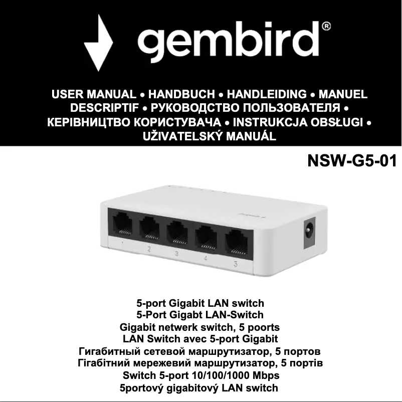 Página 1 del manual Manual de usuario Gembird NSW-G5-01