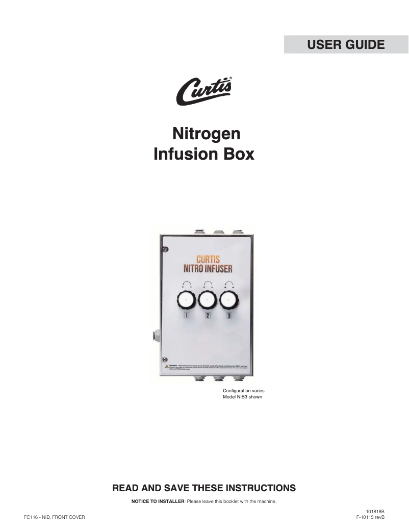 Página 1 del manual Manual de usuario Wilbur Curtis NIB2