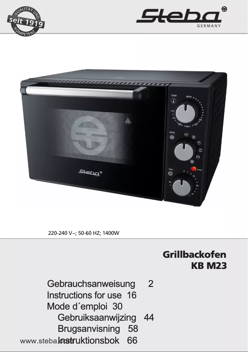 Página 1 del manual Manual de usuario Steba KB M23