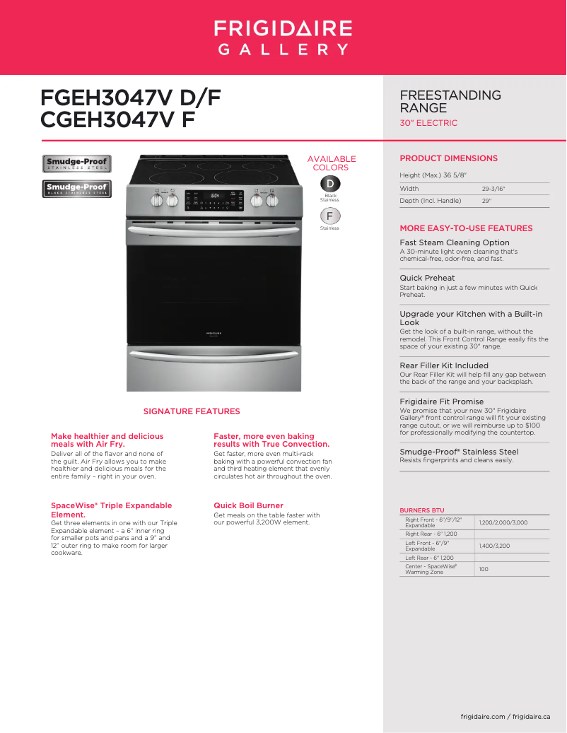 Imagen de la primera página del manual del dispositivo FGEH3047VF