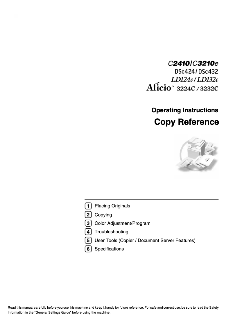 Página 1 del manual Manual de usuario Ricoh Aficio 3224C