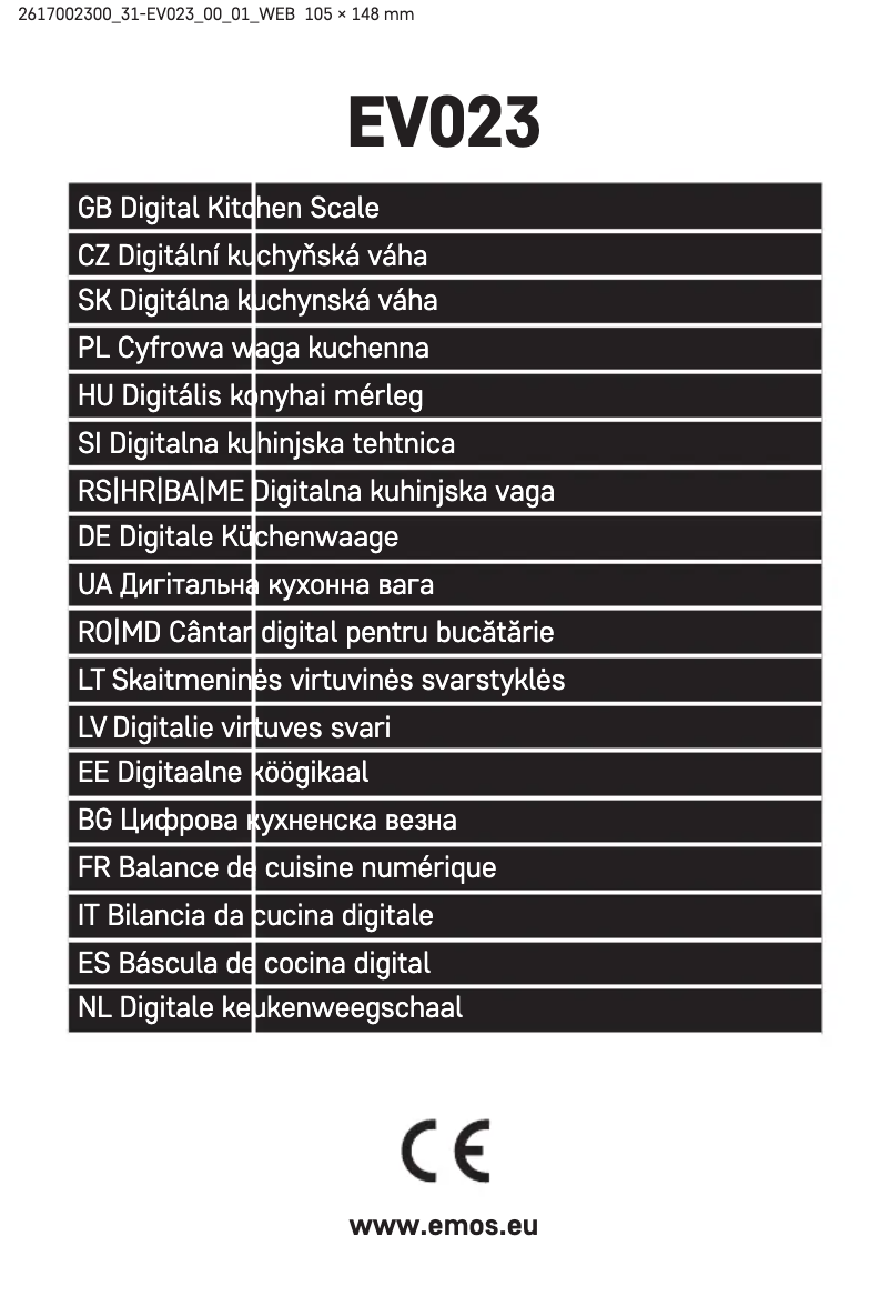 Página 1 del manual Manual de usuario Emos EV023