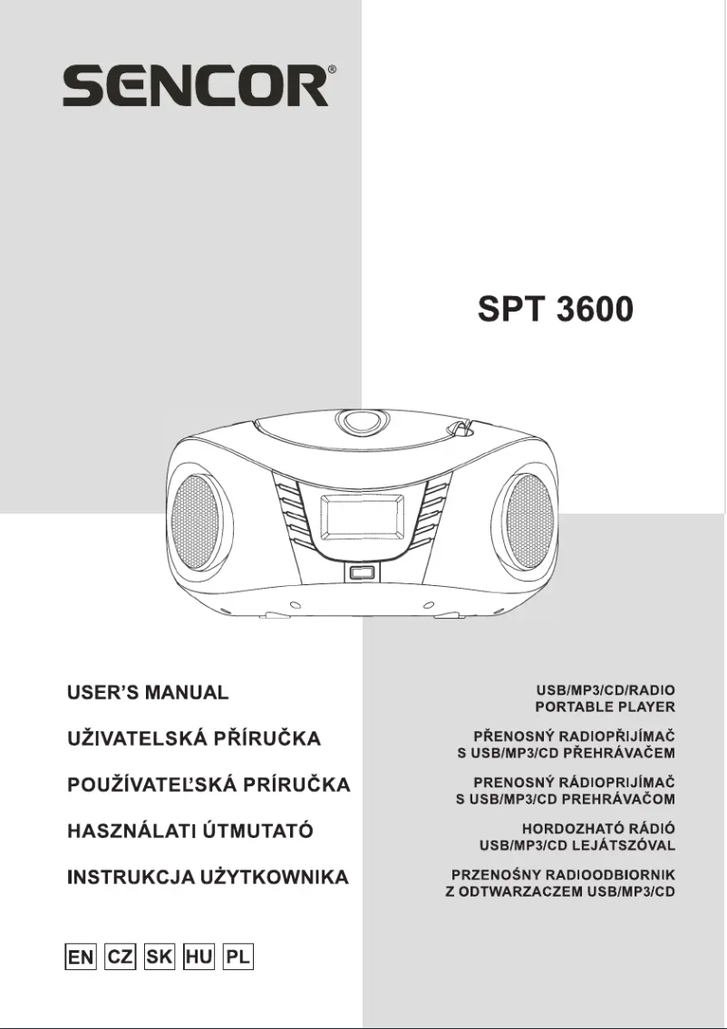 Página 1 del manual Manual de usuario Sencor SPT 3600