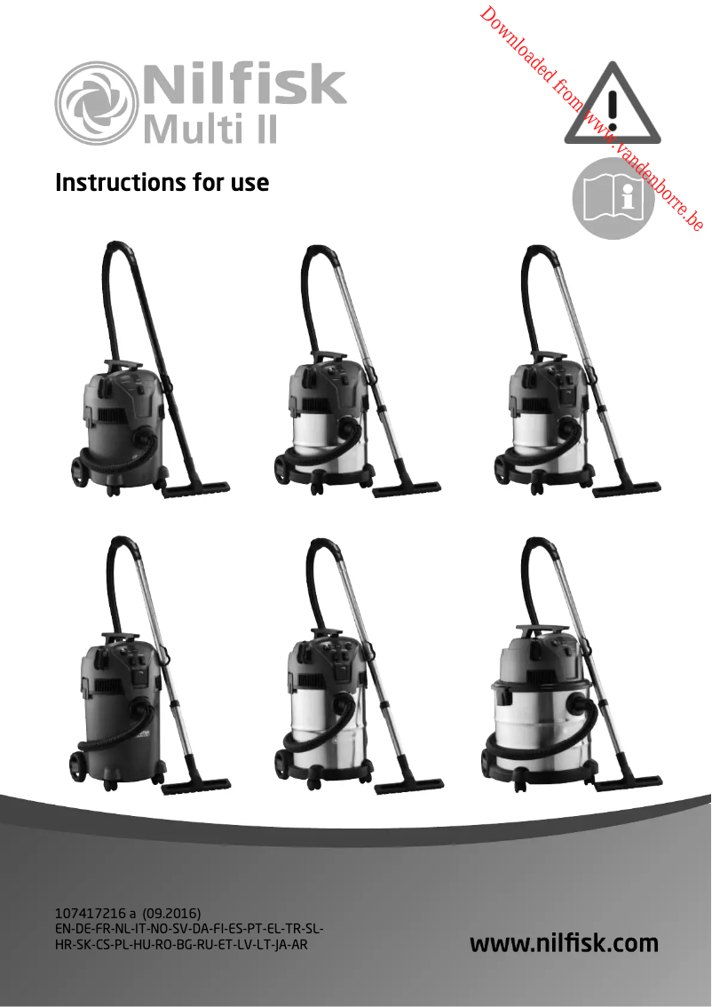 Página 1 del manual Manual de usuario Nilfisk Multi II 22