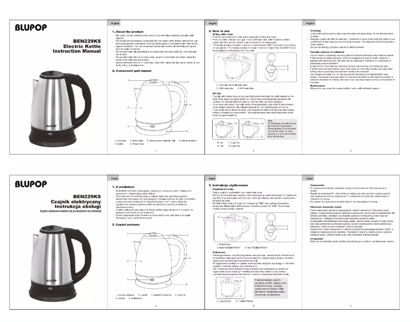 Imagen de la primera página del manual del dispositivo BEN229KS